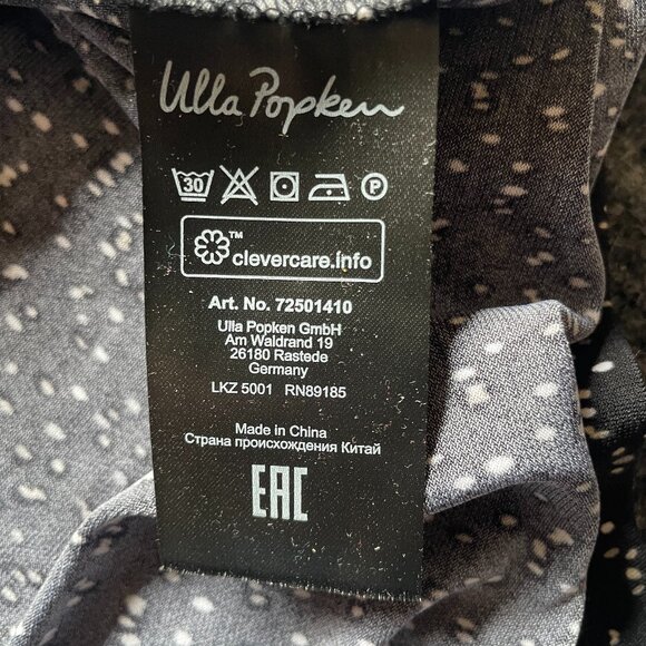 Ulla Popken black with tan and white spots 32/34 Women's Tunic Top poly blend - Picture 6 of 8
